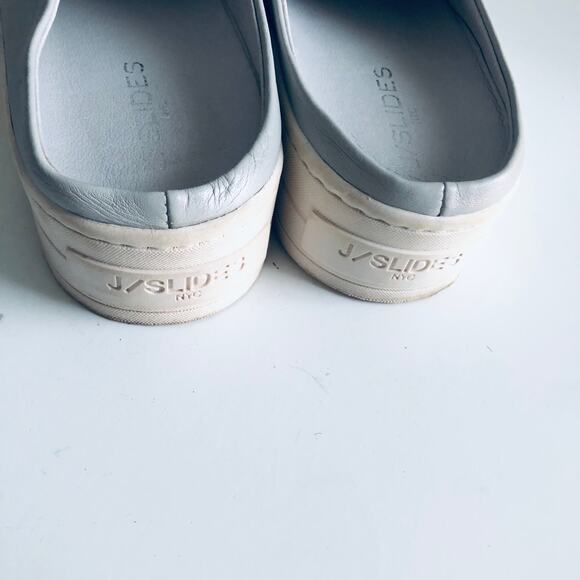 J Slides 'Alara' Women's  8 Slip On Sneaker Mule Gray Leather Clog Slide - Picture 9 of 11